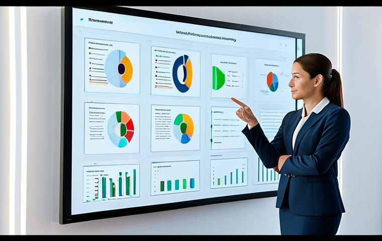A professional female trainer in a modest business suit, standing confidently in a bright, modern, and minimalist learning center. She gestures towards a large, transparent holographic display that shows intricate data analytics and personalized learning paths, symbolizing the integration of AI in education. The setting emphasizes innovation and technology. High resolution, professional photography, soft studio lighting. safe for work, appropriate content, fully clothed, professional, perfect anatomy, correct proportions, natural pose, well-formed hands, proper finger count, natural body proportions.