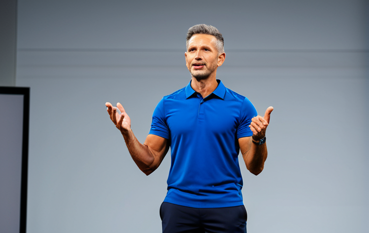 자기주도학습코치 강사 성공 스토리 공유 - **Image of a Confident Trainer:** "A fully clothed, professional self-development coach, delivering ...