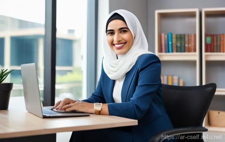 자기주도학습코치 온라인 코스 개설 사례 - Image Prompt 1: The Empowered Arab Self-Learning Coach**
