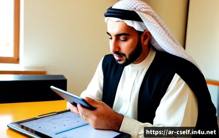 자기주도학습코치의 성과 측정 가이드 - Photorealistic Arab self-directed learning coach reviewing student progress with a tablet and a simp...